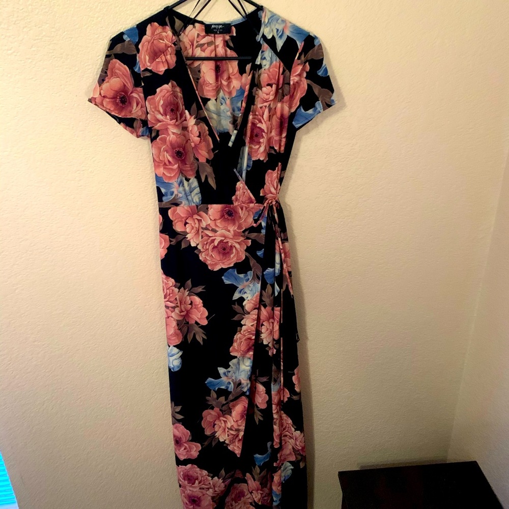 Floral Maxi Wrap Dress